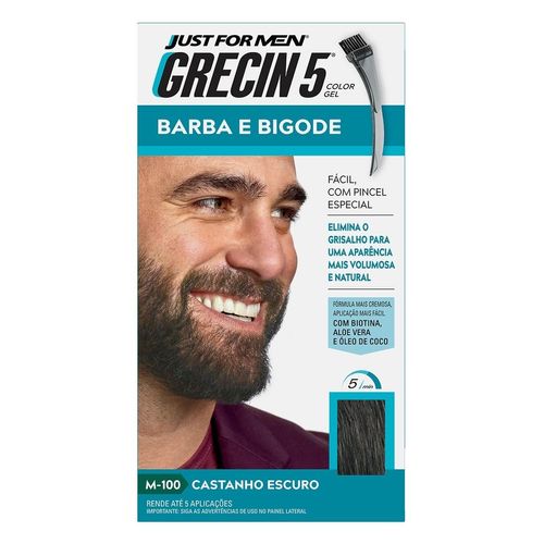 Tinta Tonalizante Grecin 5 Barba e Bigode - Castanho Escuro