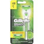 Aparelho de Barbear Gillette Mach3 Acqua Grip Sensitive + 2 Cargas