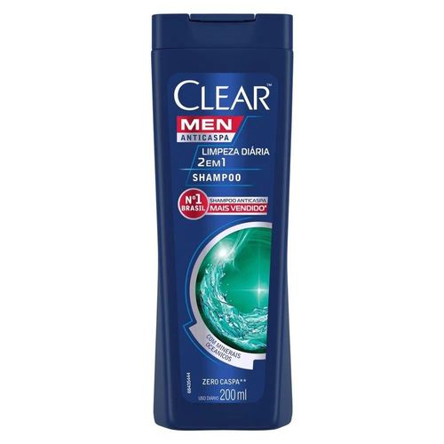 Shampoo Anticaspa Clear Men Limpeza Diária 2 em 1 - 200ml
