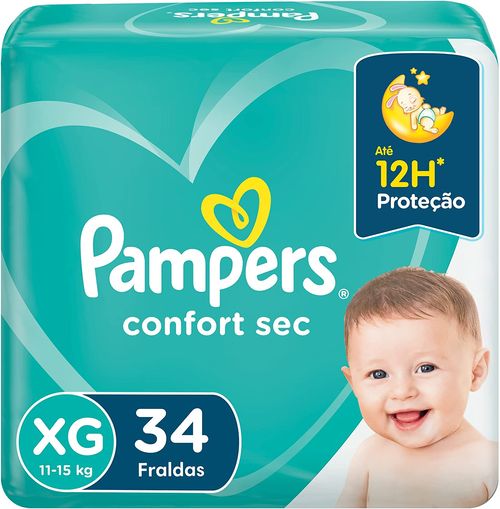 Fralda Pampers Confort Sec Tamanho XG - 34 Uni