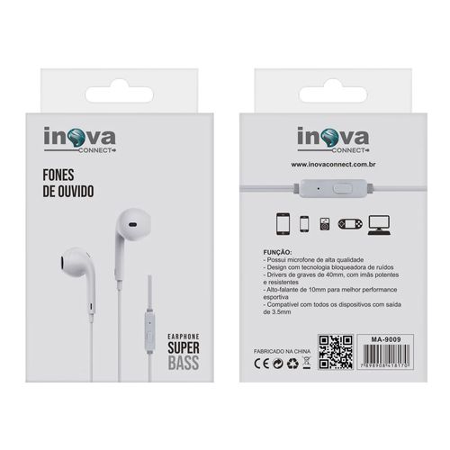 Fone de Ouvido Super Bass - Inova