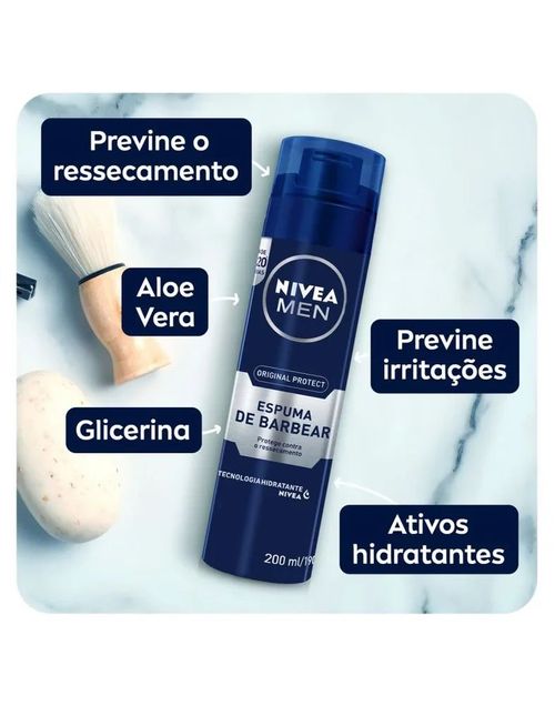 Espuma de Barbear Nivea Men Original Protect - 193g