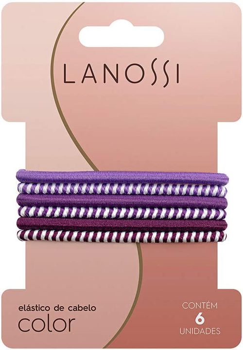 Elástico de Cabelo Dainly Purple Lanossi - 6 uni