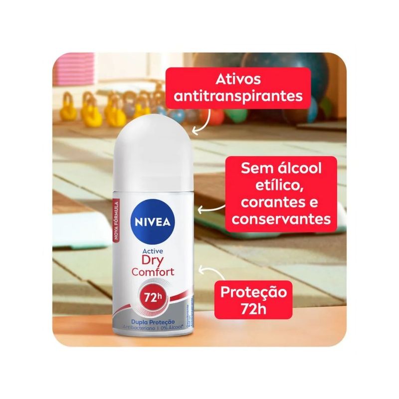 Desodorante Nivea Roll-On Feminino Dry Comfort - 50ml