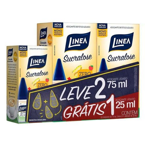 Kit Adoçante Sucralose Linea 75ml - Grátis 25ml