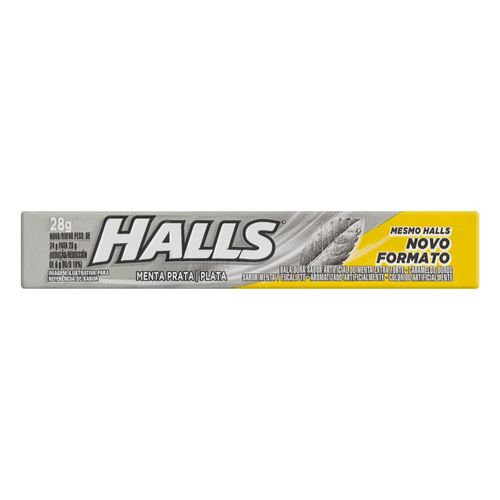 Bala Halls Sabor Menta Prata - 10 unidades
