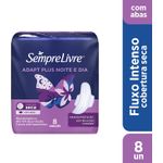 Absorvente Sempre Livre Adapt Plus Noite e Dia Com Abas - 8 uni