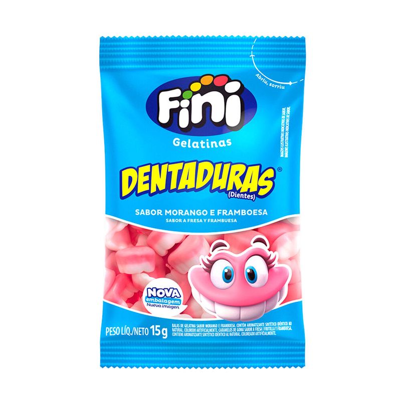 Bala Fini Gelatina Dentadura - 15g