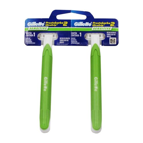 Aparelho de Barbear Gillete Prestobarba Sensitive Ultra Grip - 2 Uni