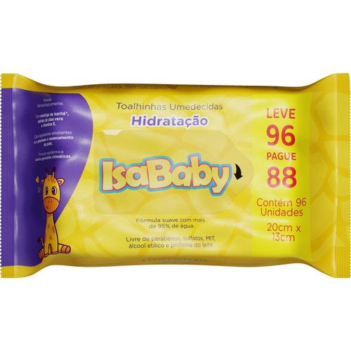 Toalhas Umedecidas IsaBaby Hidratação - Leve 96 Pague 88