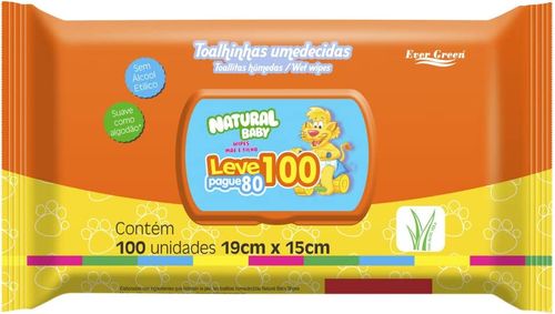 Toalhas Umedecidas Natural Baby - Leve 100 Pague 80