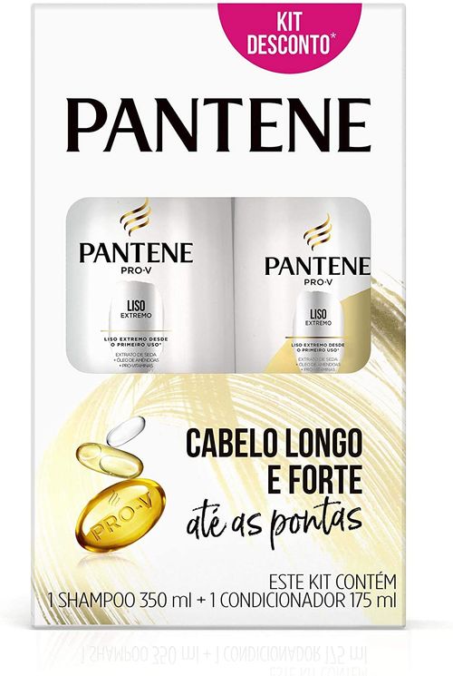 Kit Shampoo e Condicionador Pantene - Liso Extremo