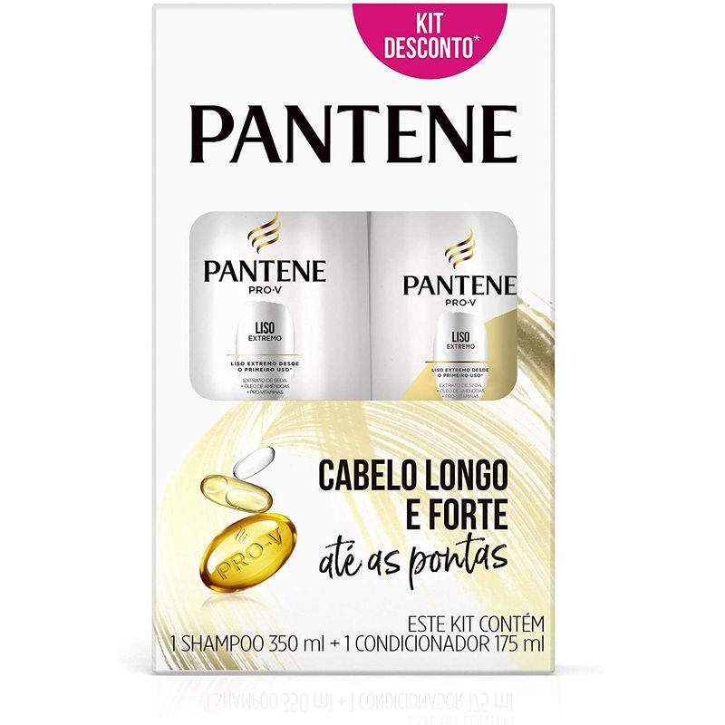 Kit Shampoo e Condicionador Pantene - Liso Extremo
