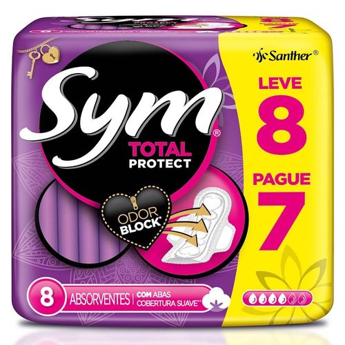 Absorvente Sym Total Protect Suave Com Abas - 8 uni
