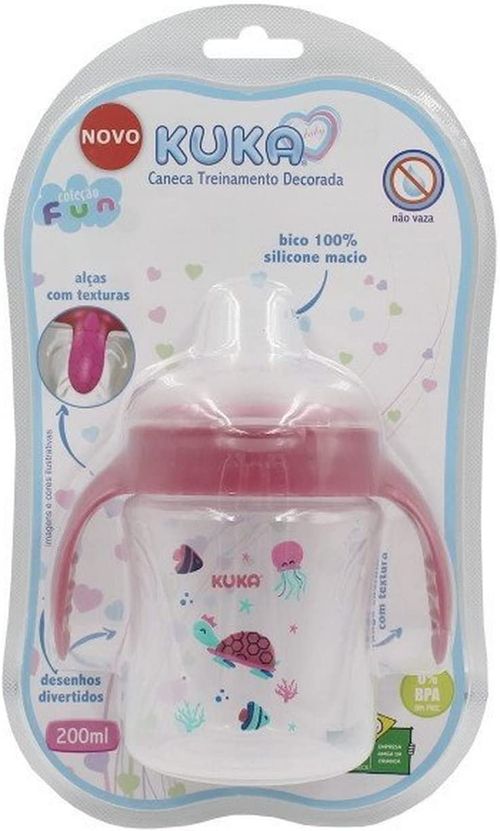 Caneca Treinamento Decorado Fun Rosa Kuka - 200ml