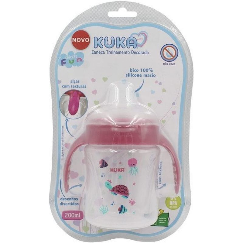 Caneca Treinamento Decorado Fun Rosa Kuka - 200ml