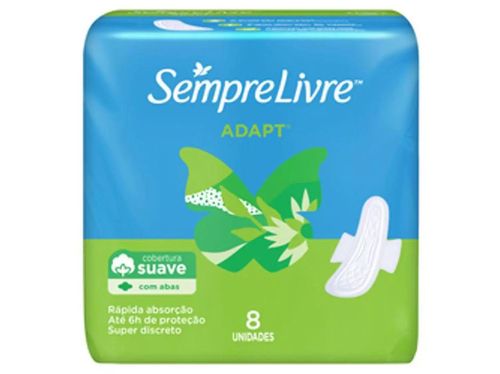 Absorvente Sempre Livre Adapt Suave Com Abas - 8 uni