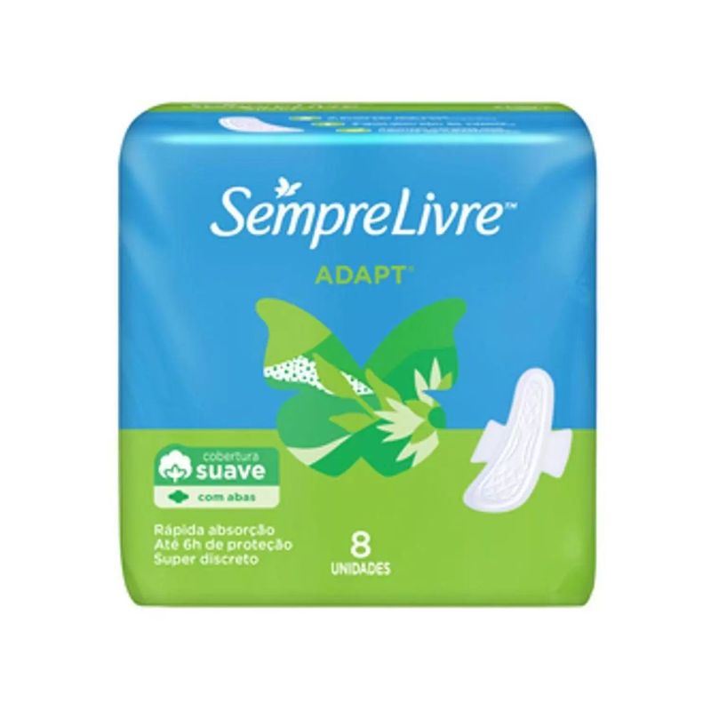 Absorvente Sempre Livre Adapt Suave Com Abas - 8 uni