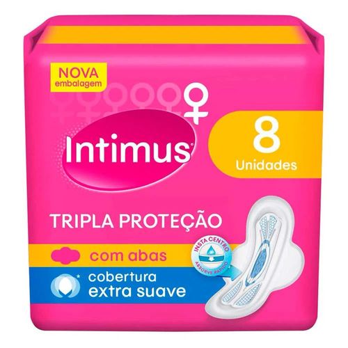 Absorvente Intimus Cobertura Suave Com Abas - 8 uni