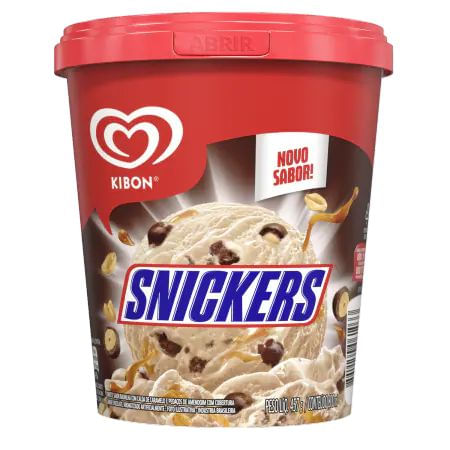 Sorvete Kibon Snickers - Pote 800ml