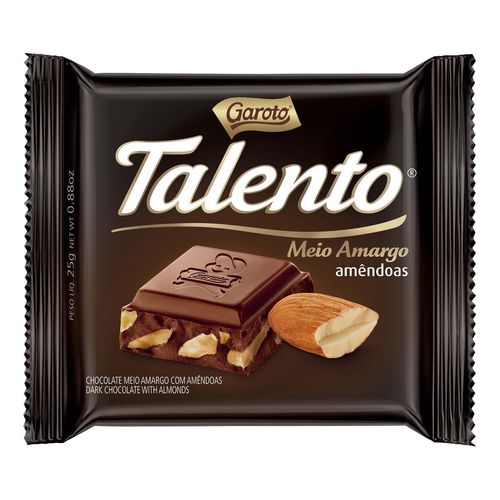 Chocolate Talento Meio Amargo e Amêndoas - 25g