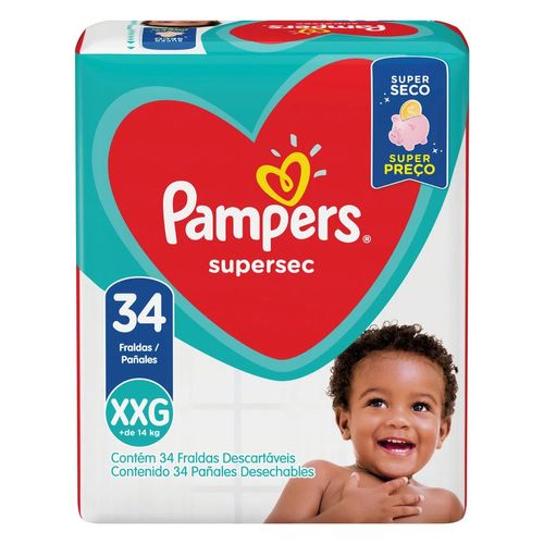 Fralda Pampers Supersec Hiper Tamanho XXG - 34 Uni