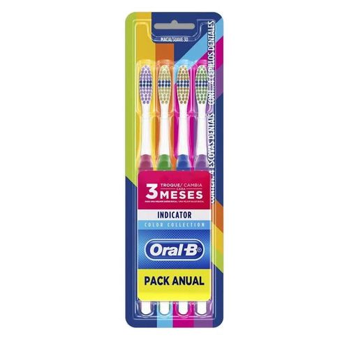 Escovas Dental Oral-B Indicator Color Collection - 4 Uni