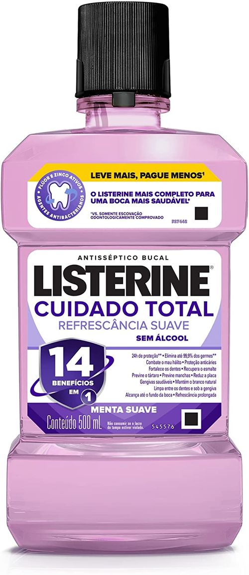 Enxaguante Bucal Listerine Cuidado Total Zero - 500ml