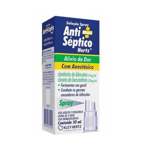Anti-Séptico Spray com 50ml - Hertz
