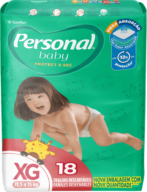 Fralda Personal Soft e Protect Jumbo Tamanho XG - 18 Uni