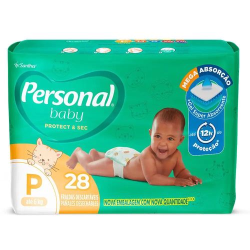 Fralda Personal Soft e Protect Jumbo Tamanho P - 28 Uni