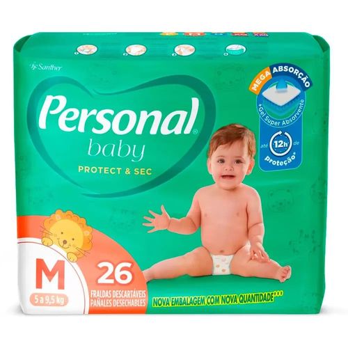 Fralda Personal Soft e Protect Jumbo Tamanho M - 26 Uni