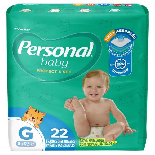 Fralda Personal Soft e Protect Jumbo Tamanho G - 22 Uni