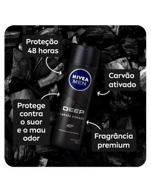 Desodorante Nivea Aerosol Masculino Deep Original - 150ml