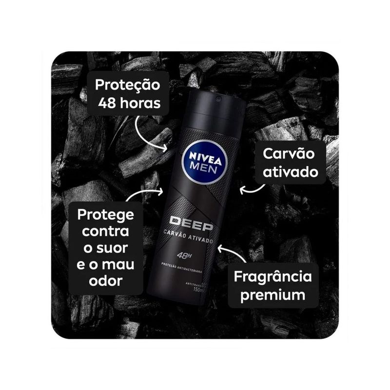 Desodorante Nivea Aerosol Masculino Deep Original - 150ml