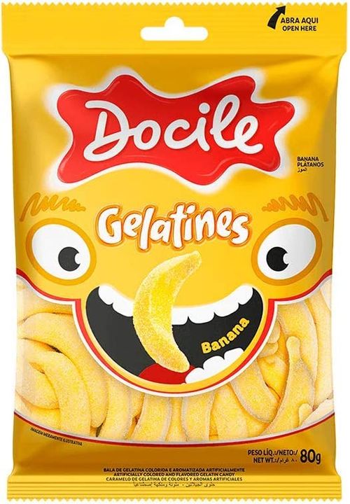 Bala Docile Gelatina Banana - 80g