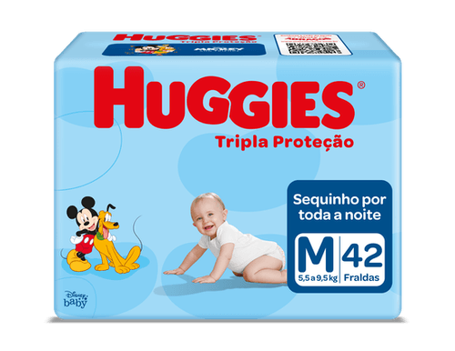 Fralda Huggies Tripla Proteção Mega Tamanho M - 42 Uni