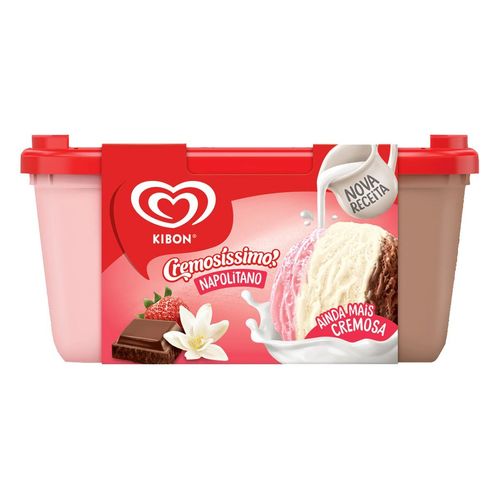 Sorvete Kibon Cremosíssimo Napolitano - 1,5L