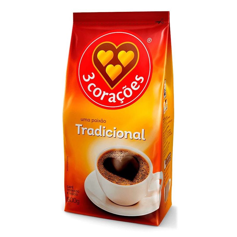 Café Torrado e Moído 3 Corações Tradicional - 500g