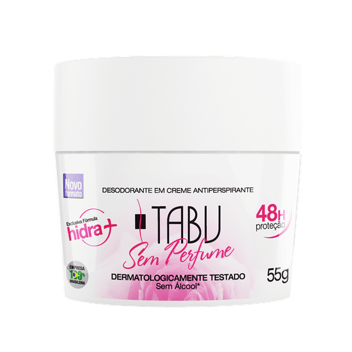 Desodorante Tabu Creme Sem Perfume - 55g
