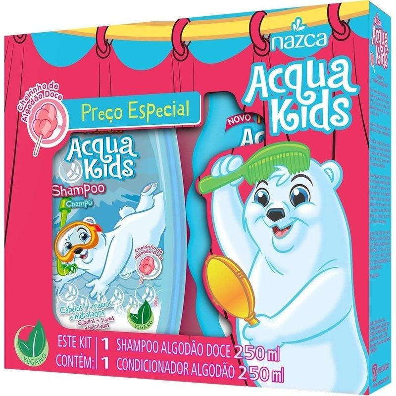 Kit Shampoo + Condicionador Algodão Doce - Acqua Kids