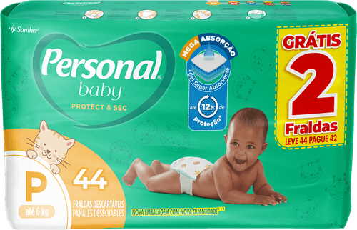 Fralda Personal Baby Tamanho P - Leve 44 Pague 42