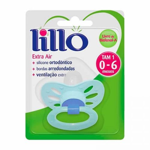 Chupeta Extra Air Azul Silicone - Lillo