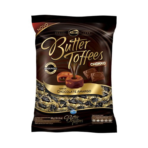 Bala Butter Toffee Chocolate Amargo 100g - Arcor