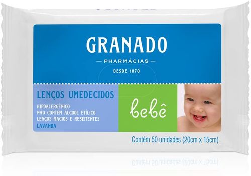 Lenço Umedecido Bebê Granado Lavanda - 50 Uni