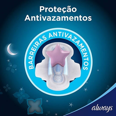 Absorvente Always Noites Tranquilas Cobertura Seca Com Abas - Leve 16 Pague 14