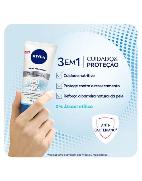 Creme Nivea Para Mãos 3 em 1 - Ação Antibacteriana