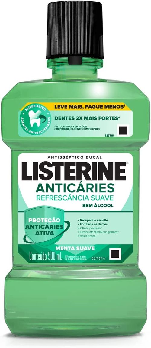 Enxaguante Bucal Listerine Anticaries - 500ml