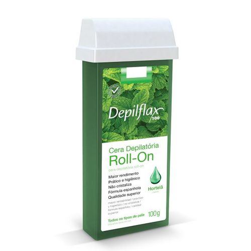 Cera Depilatória Roll-On Depilflax Hortelã - 100g