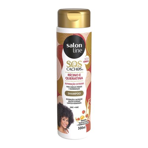 Shampoo Salon Line SOS Cachos Rícino e Queratina 300ml